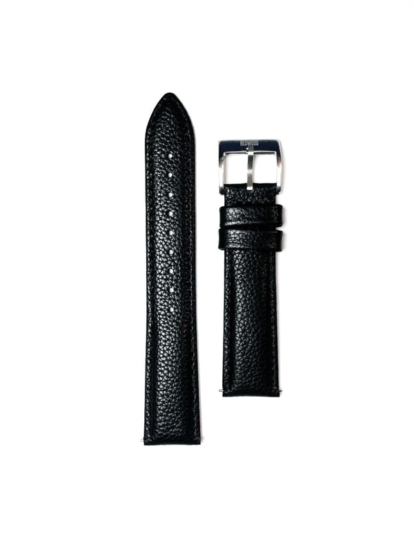 Black Pebbled Leather Straps