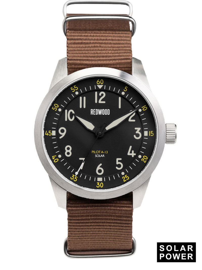 Pilot A-13 (Solar) – Redwood Watches