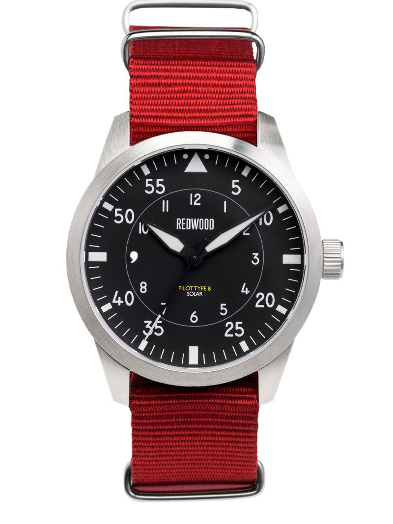 Pilot Type B (Solar) – Redwood Watches