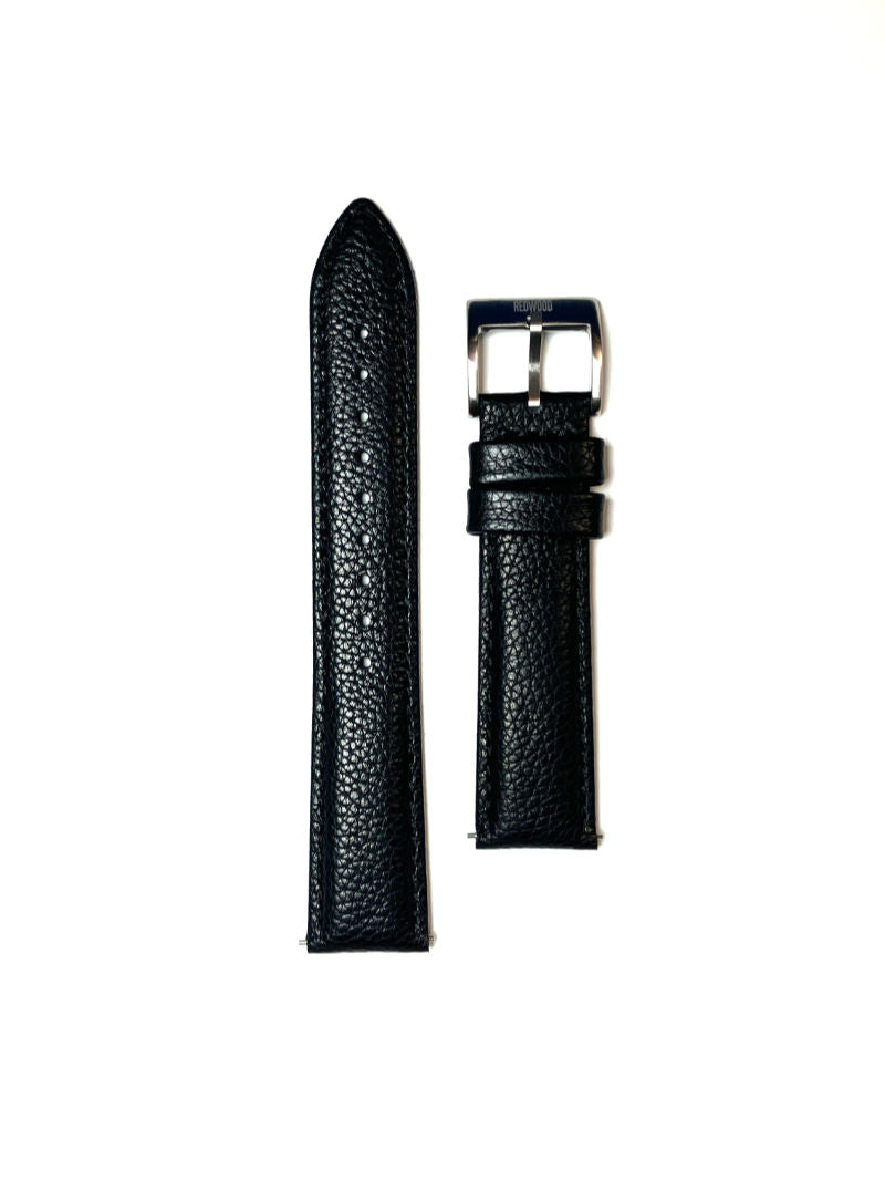 Bracelet cuir grainé noir